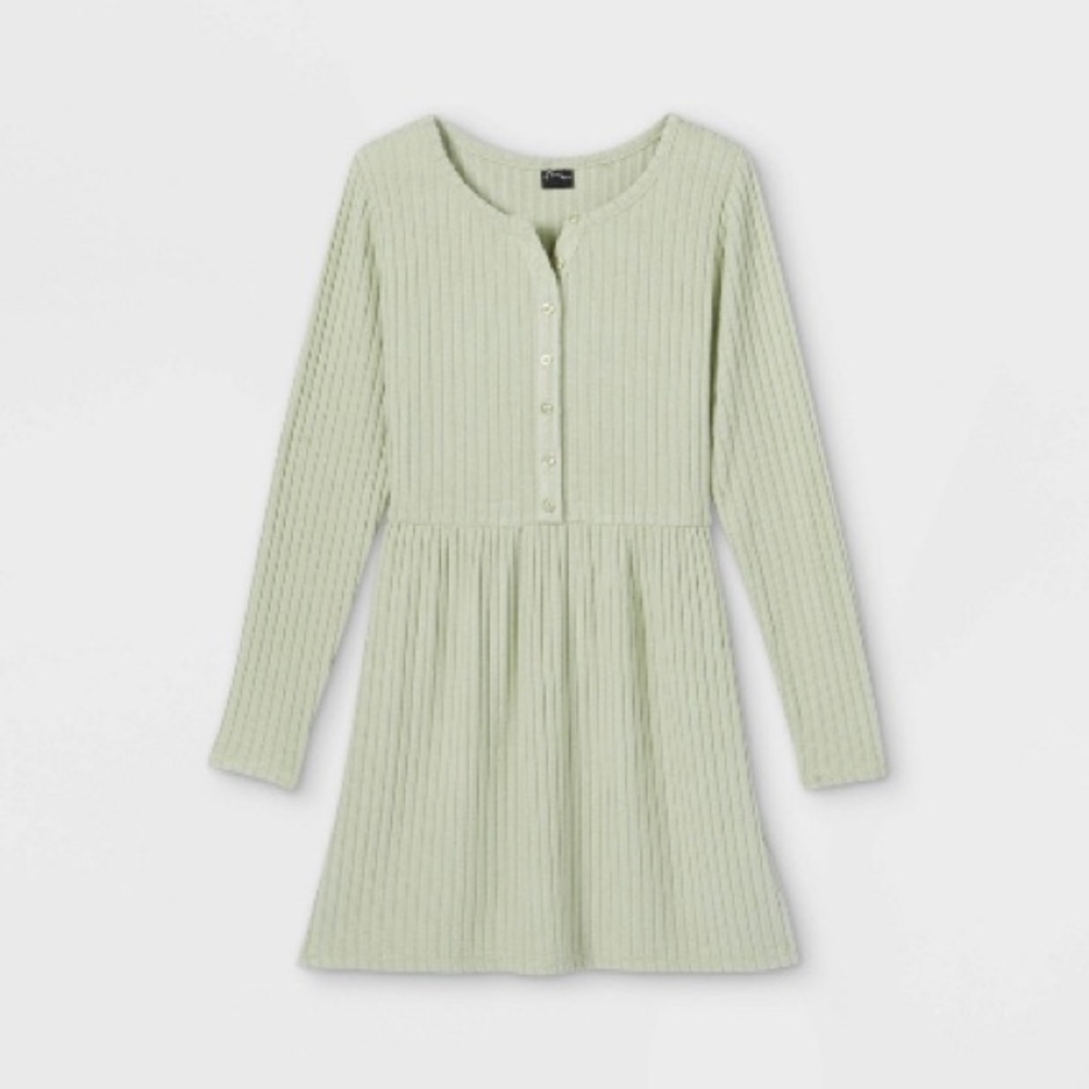 𝅺GIRLS' Cozy Henley Dress-Art Class
